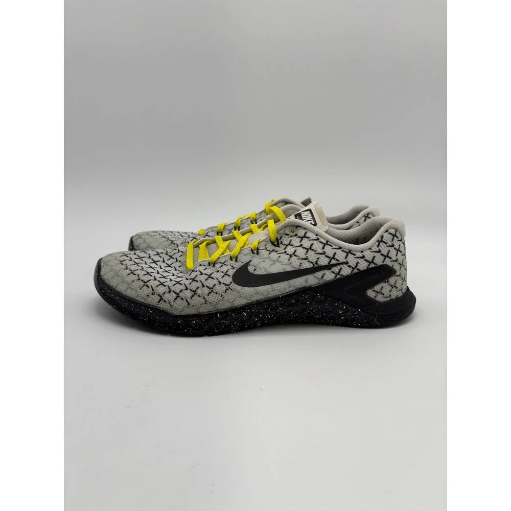Nike Metcon 4 Mens 10.5 Training Shoes White Black Speckle Yellow AH7453-101 - Picture 3 of 6